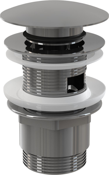 Донный клапан для раковины Alcadrain click/clack 5/4", цельнометаллический с большой заглушкой, хром (A390). Фото 1