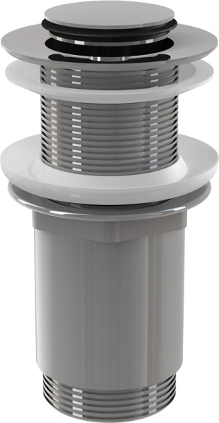 Донный клапан для раковины Alcadrain click/clack 5/4", цельнометаллический с малой заглушкой, хром (A394). Фото 1