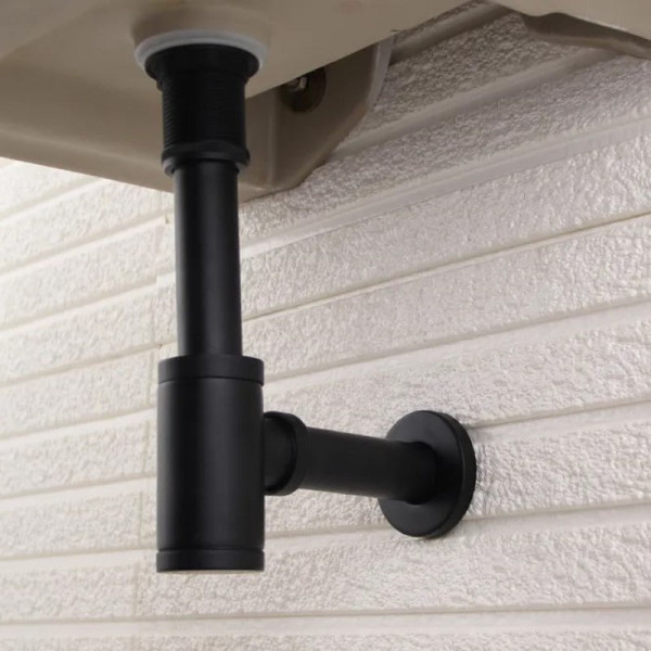 Донный клапан для раковины с переливом Maretti AC19P11560, черный. Фото 3