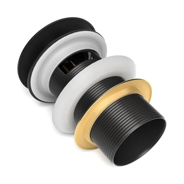 Донный клапан для раковины с переливом Maretti AC19Z12560, черный. Фото 4