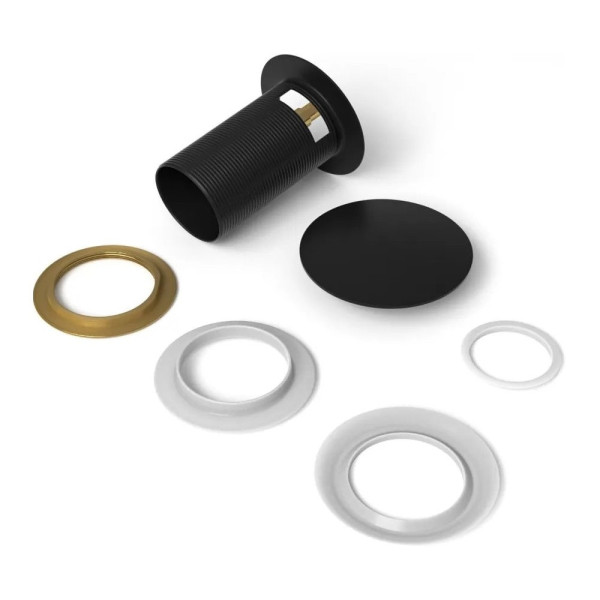 Донный клапан для раковины с переливом Maretti AC19Z12560, черный. Фото 5