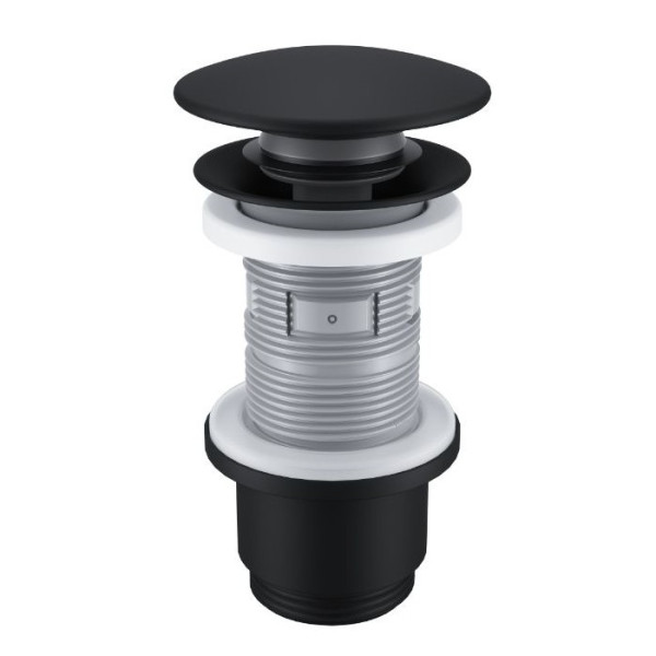 Донный клапан EXCELLENT для умывальника, клик-клак (черный мат). Фото 1
