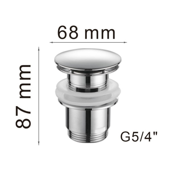 Донный клапан Haiba HB63, хром. Фото 2