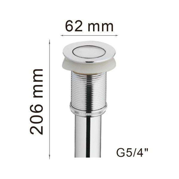 Донный клапан Haiba HB66, хром. Фото 2