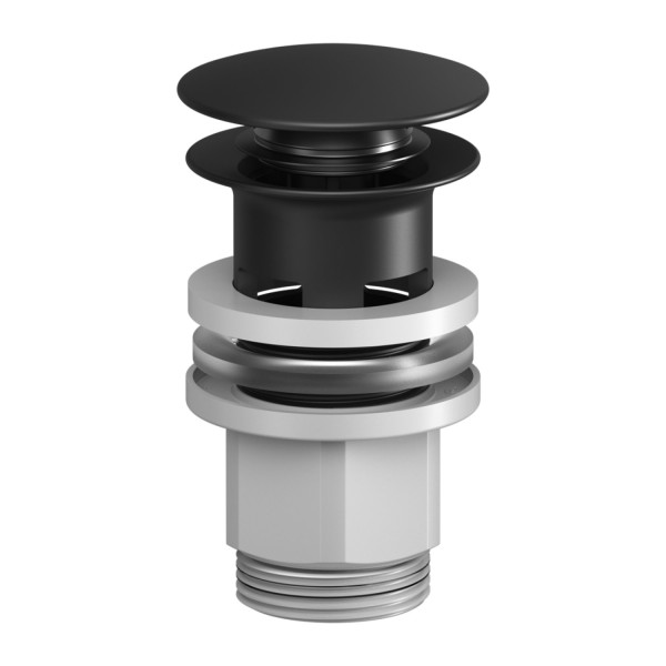 Донный клапан, нажимной чёрный. Фото 3