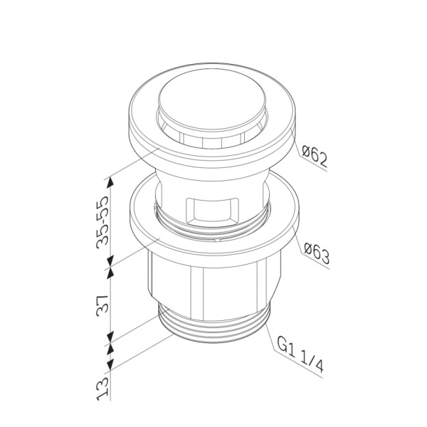 Донный клапан, нажимной. Фото 4