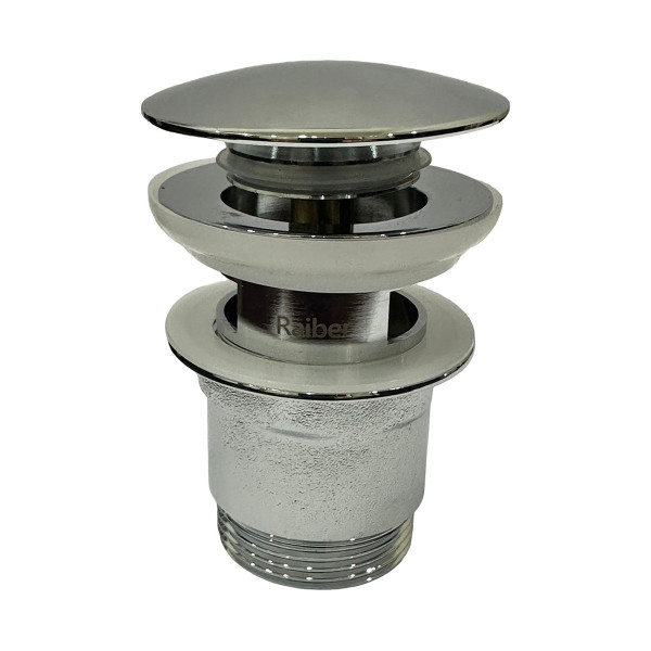 Донный клапан с переливом для раковины Raiber RP-50, хром. Фото 3