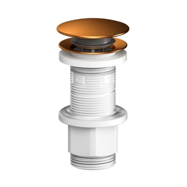 Донный клапан унверсальный, нажимной, розовое золото. Фото 3