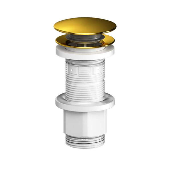 Донный клапан унверсальный, нажимной, золото. Фото 3