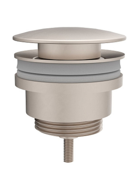 Донный клапан Vitra Syphon A4514934 для раковины с переливом, нажимной, брашированный никель. Фото 1