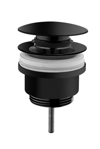 Донный клапан Vitra Syphon A4514936WTC для раковины с переливом, нажимной, черный матовый. Фото 1