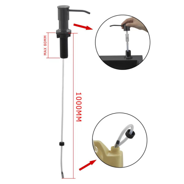 Дозатор для кухонной мойки (без колбы) FASHUN A403C-17, графит. Фото 2