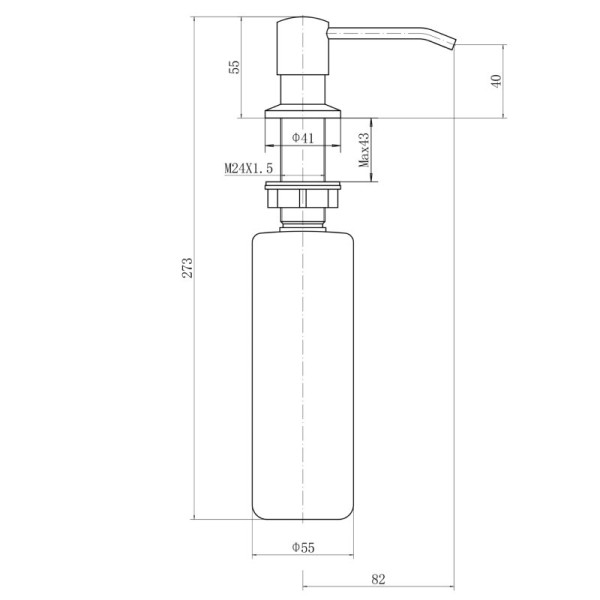 Дозатор для кухонной мойки FASHUN A403-7A, чёрный гранит. Фото 2