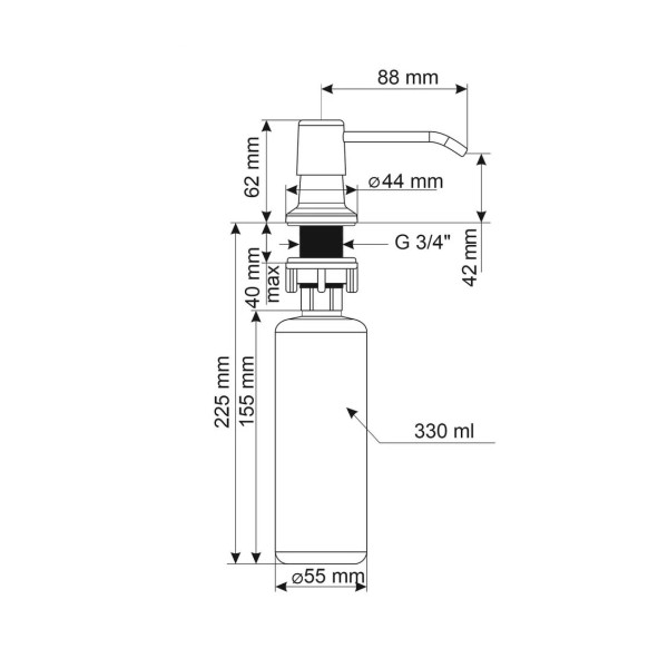 Дозатор для моющего средства Ulgran Quartz UQ-01-10, песок. Фото 2