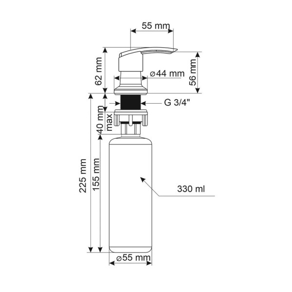 Дозатор для моющего средства Ulgran Quartz UQ-02-10, песок. Фото 2