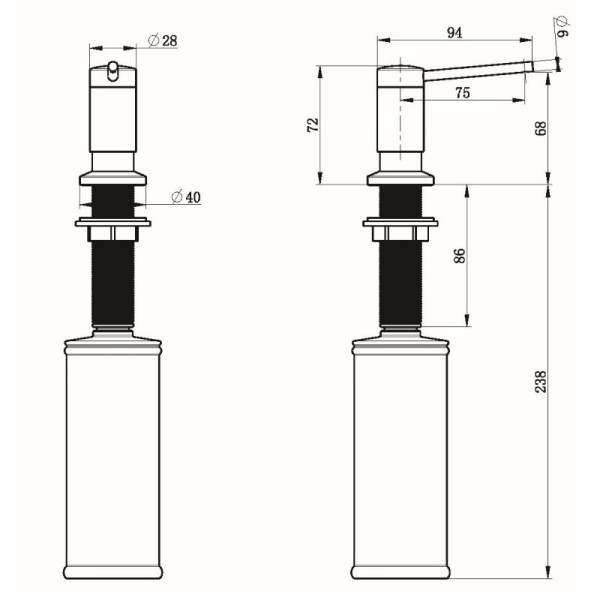 Дозатор для жидкого мыла Grandex Aqua Joy 9000262, медь. Фото 2