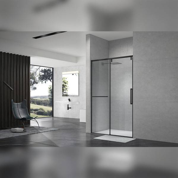 Душевая дверь в нишу Terminus Альба 140х220, черный. Фото 1