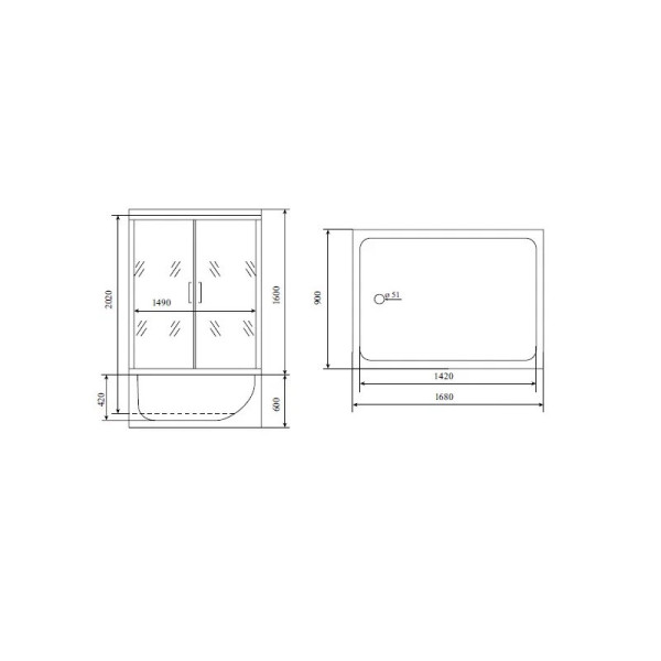 Душевая кабина (душевой бокс) Timo Lux TL-1506, 167x90x220. Фото 2