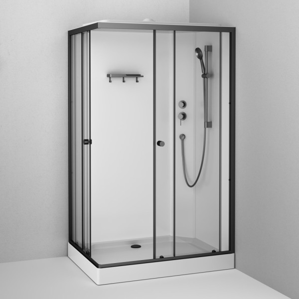 Душевая кабина, прямоугольная, 120x90 см, без гидромассажа. Фото 4