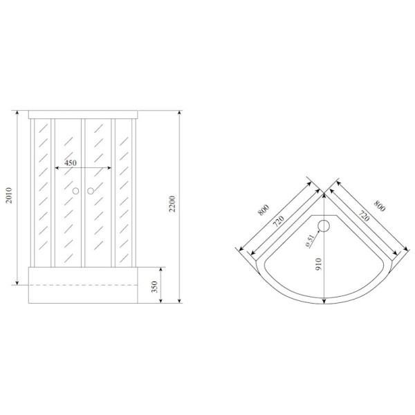 Душевая кабина Timo Comfort Clean Glass T-8800C, 100x100x220. Фото 2