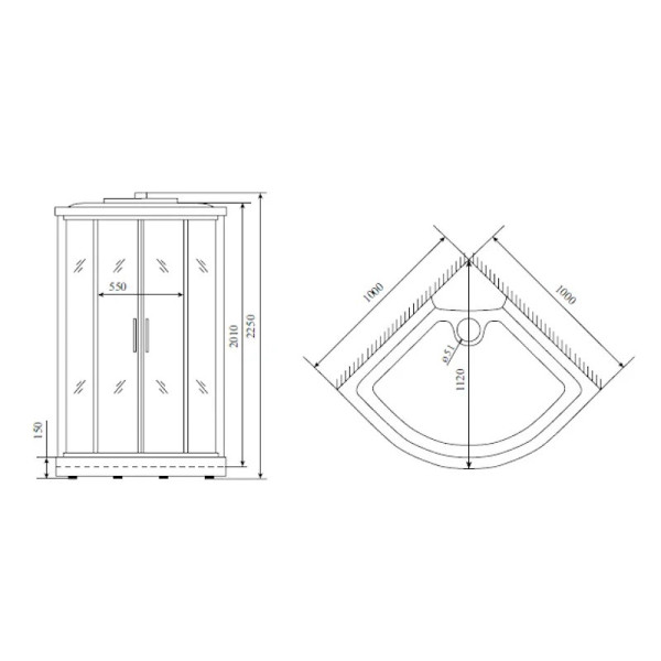 Душевая кабина Timo Comfort Clean Glass T-8801C, 100x100x220. Фото 2