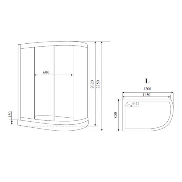Душевая кабина Timo Comfort Clean Glass T-8802LC, 120x85x220. Фото 2