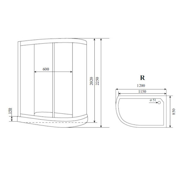 Душевая кабина Timo Comfort Clean Glass T-8802RC, 120x85x220. Фото 2