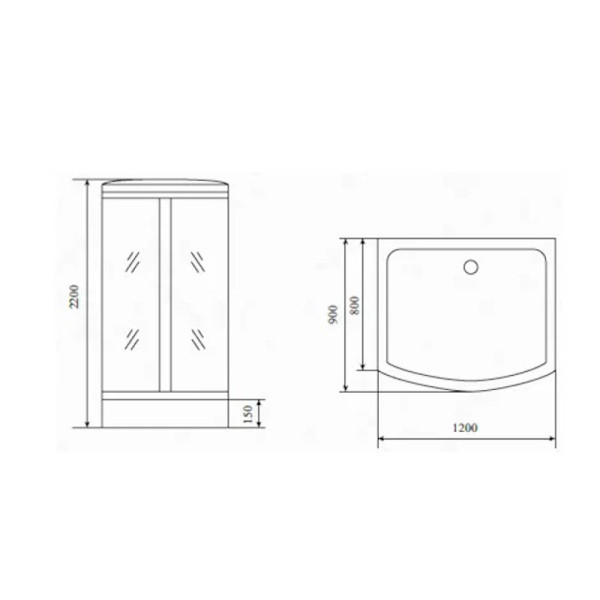 Душевая кабина Timo Comfort Clean Glass T-8815F, 120x90x220. Фото 2