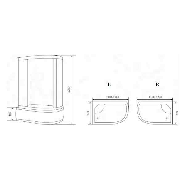 Душевая кабина Timo Comfort Clean Glass T-8820RC, 120x85x220. Фото 2