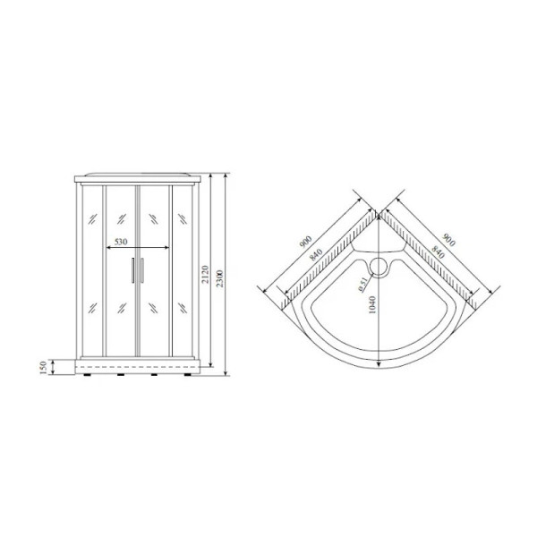 Душевая кабина Timo Lux TL-1502, 90x90x230. Фото 2