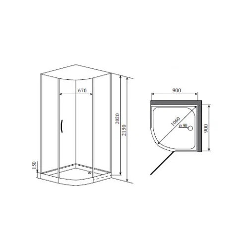 Душевая кабина Timo Premium ARMO H-506, 90x90x215. Фото 2