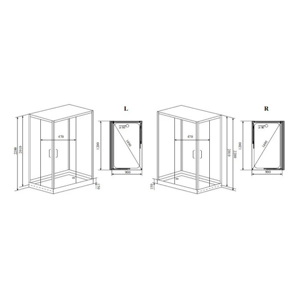 Душевая кабина Timo Premium HELKA H-515L, 90x120x220. Фото 2