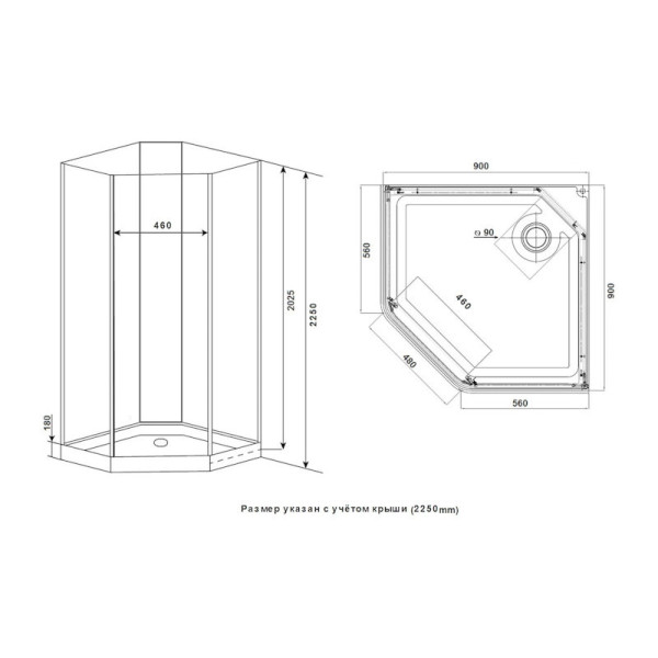 Душевая кабина Timo Premium ILMA ILMA709, 90x90x222. Фото 2