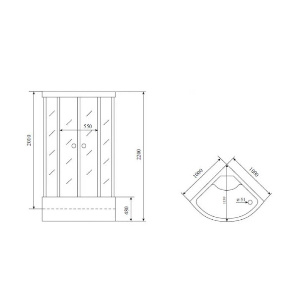 Душевая кабина Timo Standart T-1100, 100x100x220. Фото 2