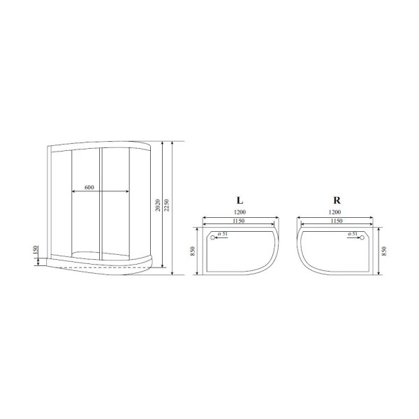 Душевая кабина Timo Standart T-1102R, 120x85x220. Фото 2