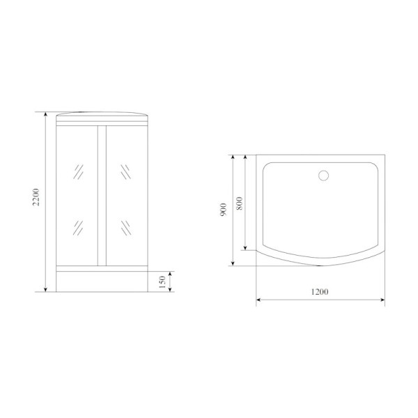 Душевая кабина Timo Standart T-1115, 120x90x220. Фото 2