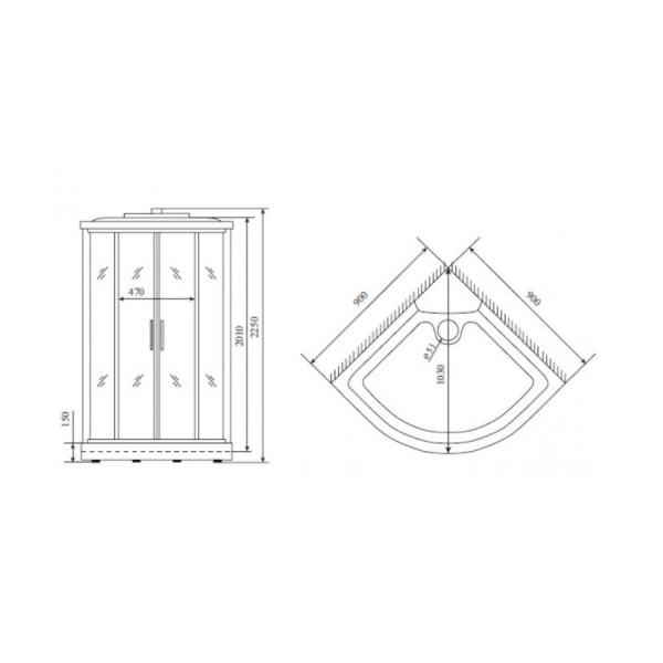 Душевая кабина Timo Standart T-5509, 90x90x220. Фото 2
