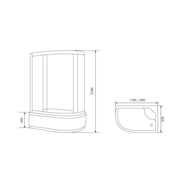 Душевая кабина Timo Standart T-5520R, 120x85x220. Фото 2