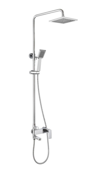 Душевая колонна Bravat REAL со смесителем для ванны, поворотный излив, хром (F6333367CP-A-RUS). Фото 1