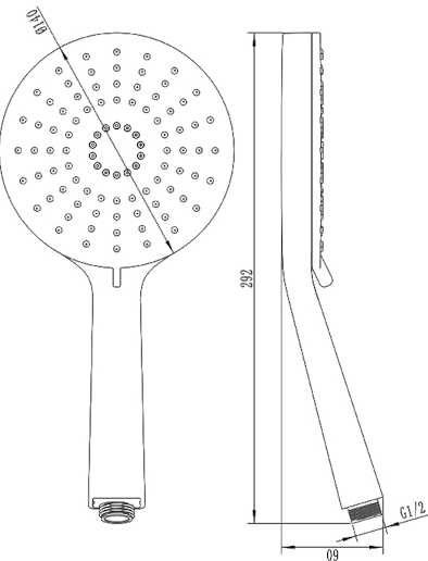 Душевая лейка Flat XXL 3 функции диаметр 140 мм 961.00. Фото 2