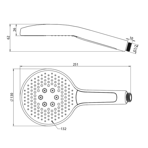 Душевая лейка Savol SK-SP05, белый. Фото 2