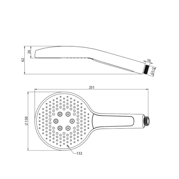 Душевая лейка Savol SK-SP06, черный. Фото 2