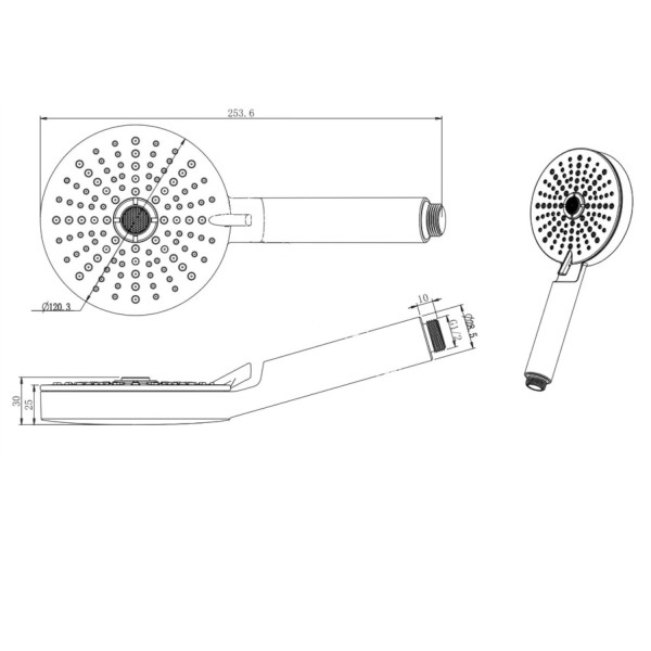 Душевая лейка Savol SK-SP07, хром. Фото 2