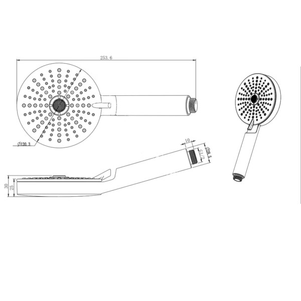 Душевая лейка Savol SK-SP08, черный матовый. Фото 2