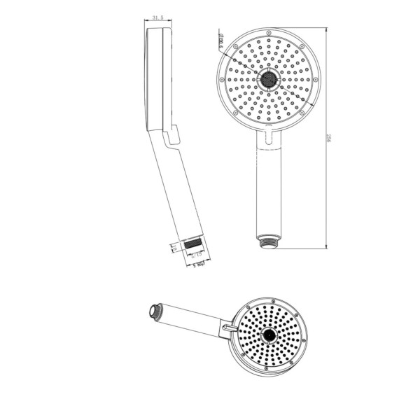 Душевая лейка Savol SK-SP10, хром/черный. Фото 2
