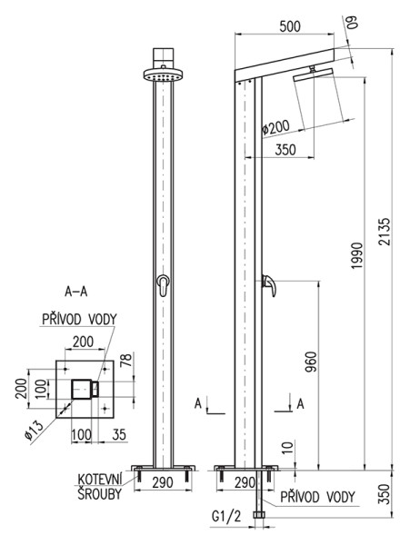 Душевая панель Rav Slezak T1130. Фото 2