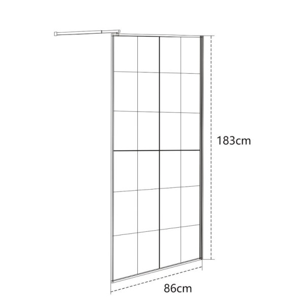 Душевая перегородка OLIVE S ESTENA 183х86, черная. Фото 2