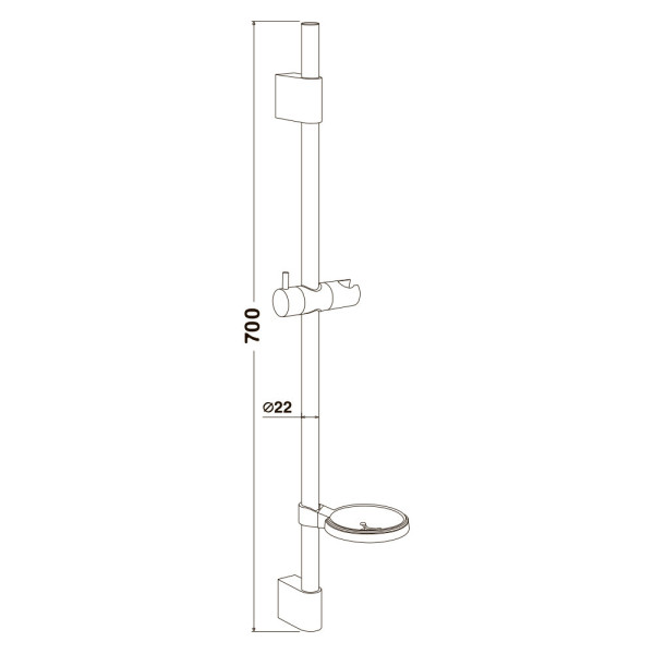 Душевая штанга Olive s BD01B, черный. Фото 2