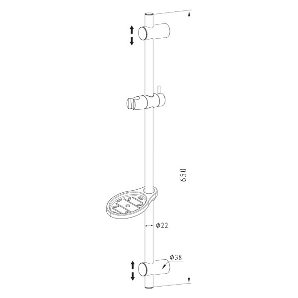 Душевая штанга Olive s KD02, хром. Фото 2