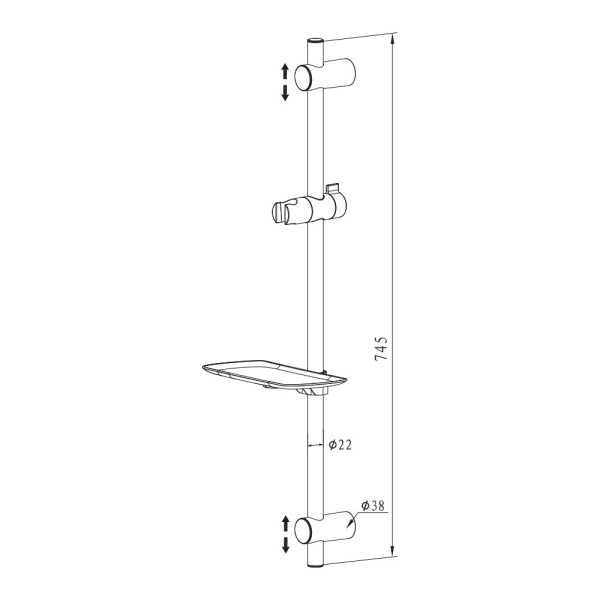 Душевая штанга Olive s KD03, хром. Фото 2